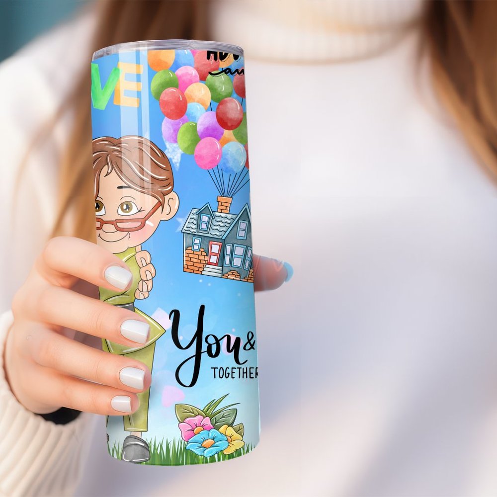 Carl & Ellie Tumbler, Up Sublimation Tumbler, Up Movie Gifts,